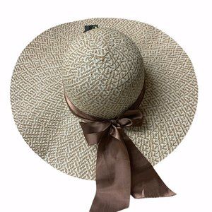 Floppy Sunhat w/Brown Accent Ribbon One Size